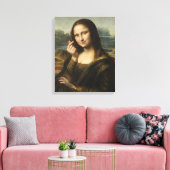 Mona Lisa striking a "Kyun Pose" キャンバスプリント (インサイチュ (リビング))