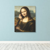 Mona Lisa striking a "Kyun Pose" キャンバスプリント (インサイチュ (ウッドフロア))