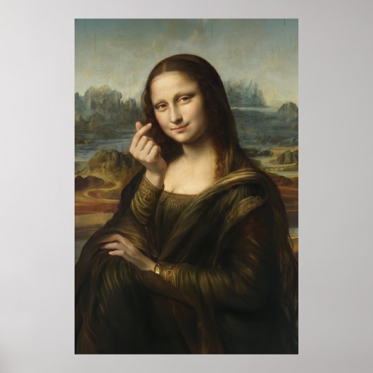 Mona Lisa striking a "Kyun Pose" ポスター (正面)