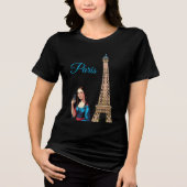 MONA LISA TAKING SELFIE SURREAL PARIS T-Shirt トライブレンドＴシャツ (正面)