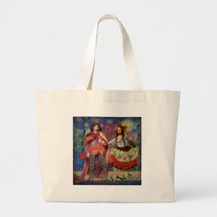 Mona Lisa Whimsical ラージトートバッグ