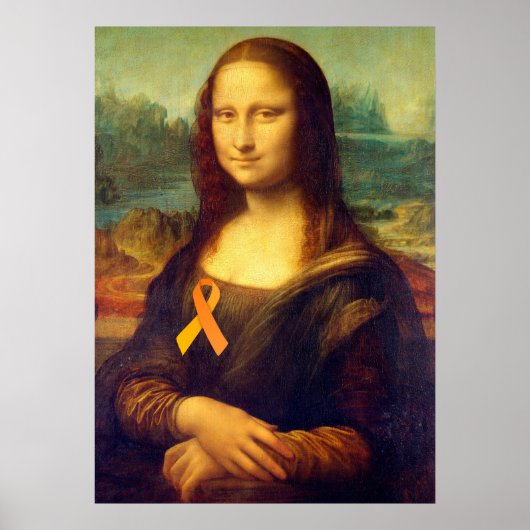 Mona Lisa With Orange Ribbon ポスター (正面)