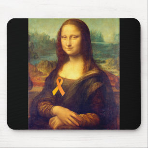 Mona Lisa With Orange Ribbon マウスパッド