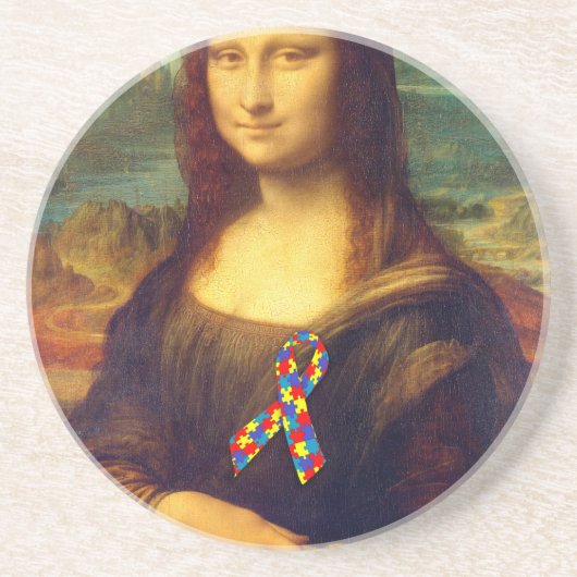 Mona Lisa With Puzzle Ribbon コースター (正面)