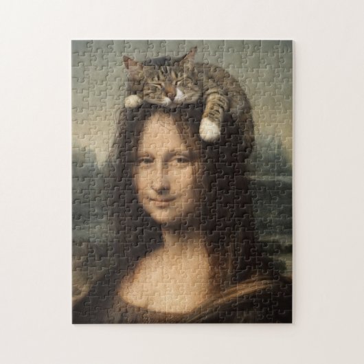 Mona Lisa With Sleeping Cat                        ジグソーパズル (縦)
