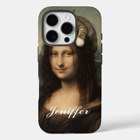 Mona Lisa With Sleeping Cat                        Case-Mate iPhoneケース (裏面)