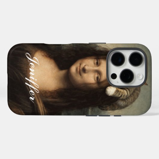 Mona Lisa With Sleeping Cat                        Case-Mate iPhoneケース (裏面 (横))