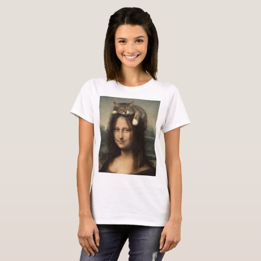 Mona Lisa With Sleeping Cat                        Tシャツ (正面フル)