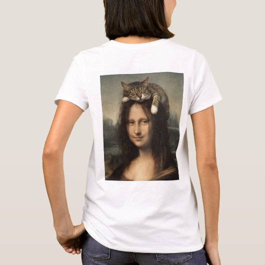 Mona Lisa With Sleeping Cat                        Tシャツ (裏面)