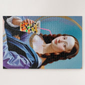 Mona Lisa's Bubble Tea Moment – 1014-Piece Jigsaw  ジグソーパズル (横)