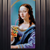 Mona Lisa's Bubble Tea Moment – Glossy Poster ポスター