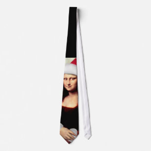 Mona Lisa's Christmas Santa Hat ネクタイ