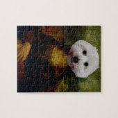 Mona Maltese Mona Lisa Dog Painting ジグソーパズル (横)