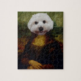 Mona Maltese Mona Lisa Dog Painting ジグソーパズル