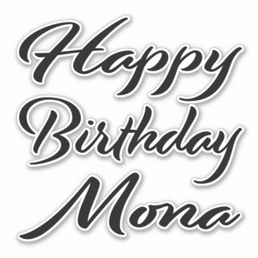 Mona Name Vorname black Sticker Geburtstag シール (正面)