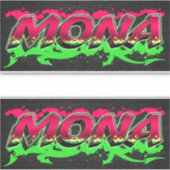 Mona Vorname Name Graffiti Aufkleber Sticker シール (正面)