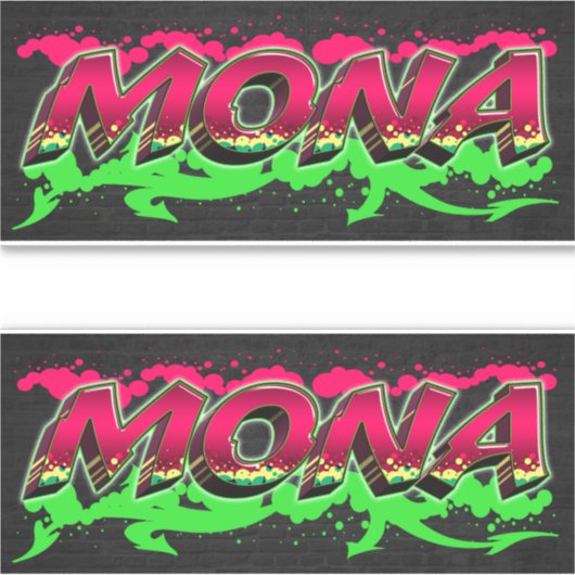 Mona Vorname Name Graffiti Aufkleber Sticker シール (正面)