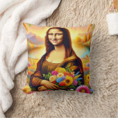 Mona with flowers クッション (ブランケット)