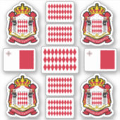 Monacan state symbols / coat of arms and flag シール (正面)