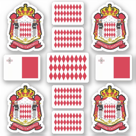 Monacan state symbols / coat of arms and flag シール (正面)