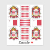 Monacan state symbols / coat of arms and flag シール (シート)