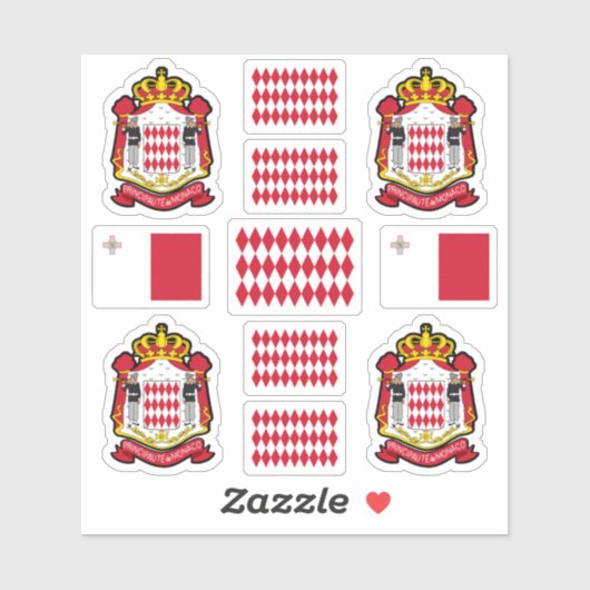 Monacan state symbols / coat of arms and flag シール (シート)