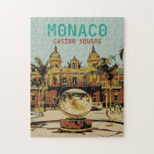 Monaco Casino Côte d'Azur illustration France ジグソーパズル (縦)