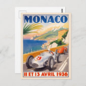 Monaco Grand Prix 1936 Vintage ポストカード (正面/裏面)