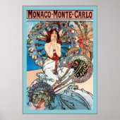 Monaco ~ Monte-Carlo ~ Alphonse Mucha ポスター (正面)