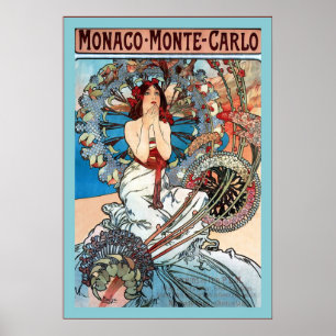 Monaco ~ Monte-Carlo ~ Alphonse Mucha ポスター