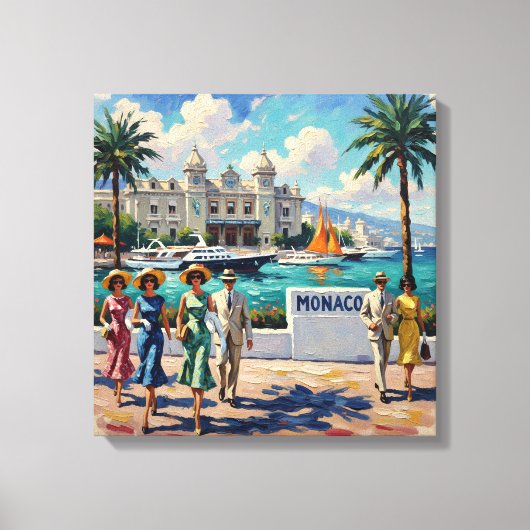Monaco Riviera Elegance Seaside Canvas キャンバスプリント (正面)