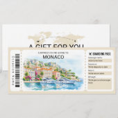 Monaco Trip Boarding Pass Ticket 招待状 (正面/裏面)