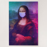 Monalisa with mask psychedelic adult 1000  pieces ジグソーパズル<br><div class="desc">Monalisa with mask in psychedelic vibrant colors,  adult 1000  pieces jigsaw puzzle
Monalisa italian painting with surgical face mask for Covid-19,  a very difficult 1014 pieces jigsaw puzzle</div>