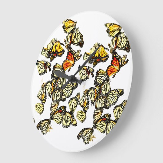 Monarch Butterflies ラージ壁時計 (傾斜)