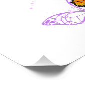 Monarch Butterflies on Purple Background フォトプリント (角)