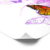Monarch Butterflies on Purple Background フォトプリント (角)