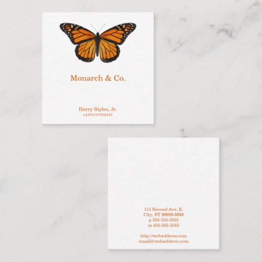 Monarch Butterfly スクエア名刺 (正面/裏面)
