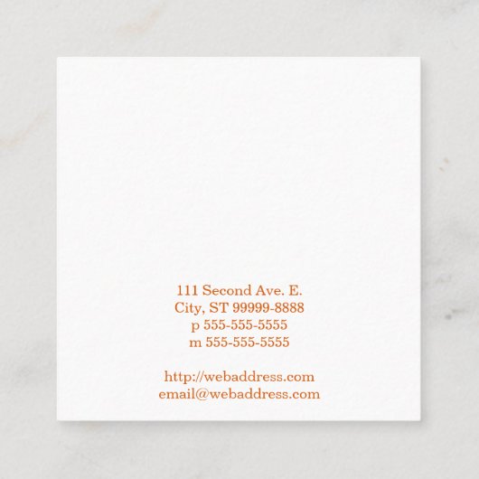 Monarch Butterfly スクエア名刺 (裏面)