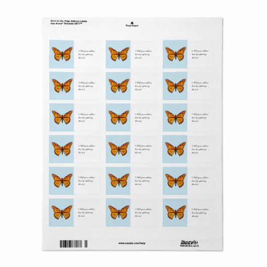 Monarch Butterfly ラベル (フルシート)