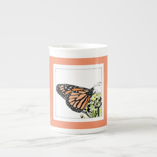 monarch butterfly bone china mug ボーンチャイナマグカップ (正面)