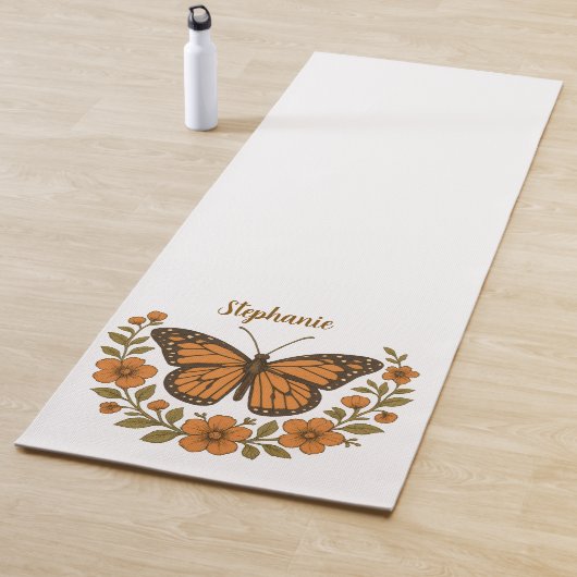 Monarch Butterfly Floral Yoga Mat ヨガマット (インサイチュ)