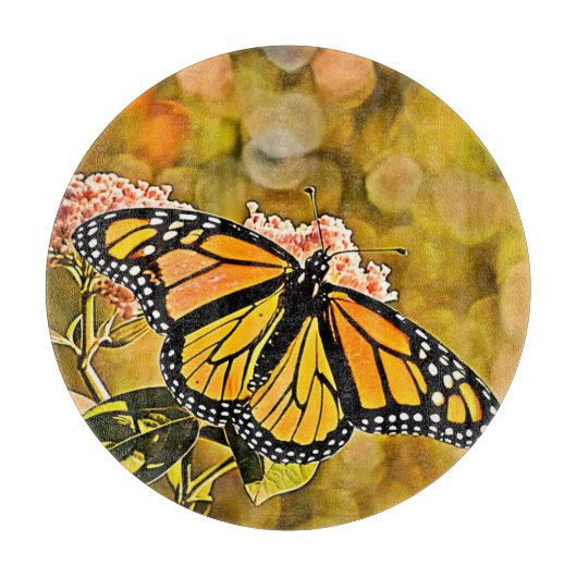  Monarch Butterfly Garden Art カッティングボード (正面)