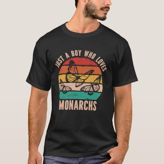 Monarch Butterfly Just A Boy Who Loves Monarchs Tシャツ (正面)