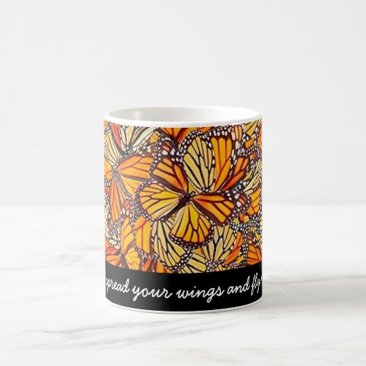 Monarch Butterfly Message Mug コーヒーマグカップ (中央)