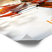 Monarch Butterfly on Autumn Leaf ポスター (角)