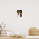 Monarch Butterfly on Autumn Leaf ポスター (キッチン)