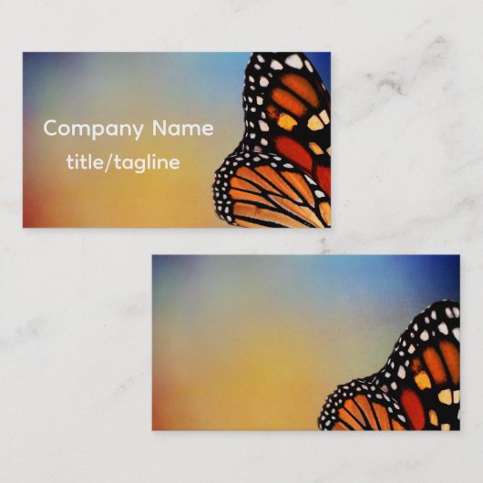 monarch butterfly on blue and orange nature  名刺 (正面/裏面)