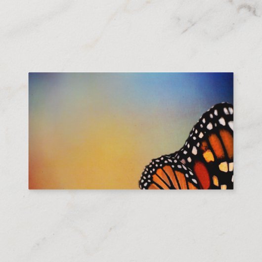 monarch butterfly on blue and orange nature  名刺 (裏面)