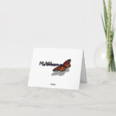 Monarch Butterfly on Red Butterfly Bush サンキューカード (裏面)