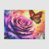 Monarch Butterfly on Rose at Sunset Decoupage 薄葉紙 (正面)